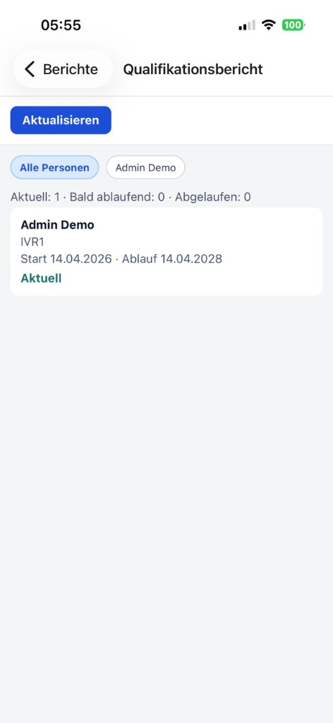 Qualifikationsbericht in Samarix Field